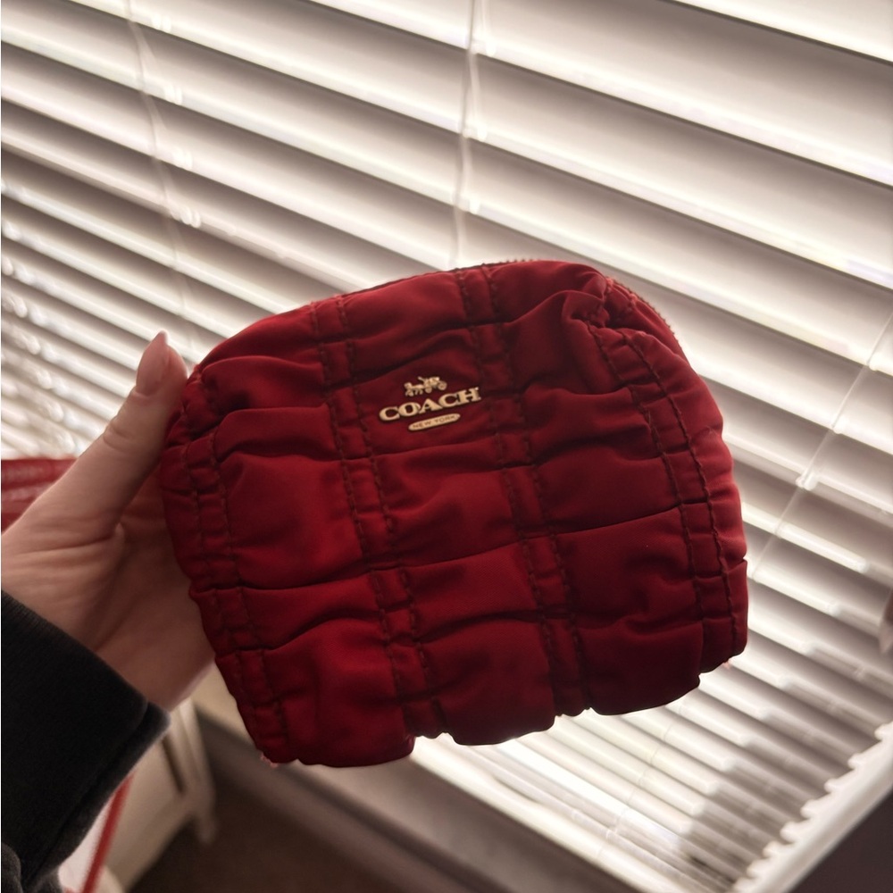 Coach Red Quilted Pouch